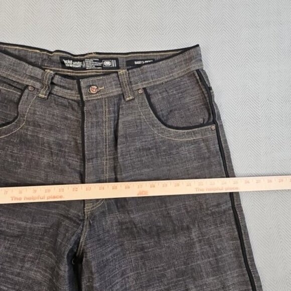 Ecko Unltd Jeans Size 38 Black Baggy Fit Y2K Contrast Grunge Skater Y2k Style AU - Picture 4 of 16